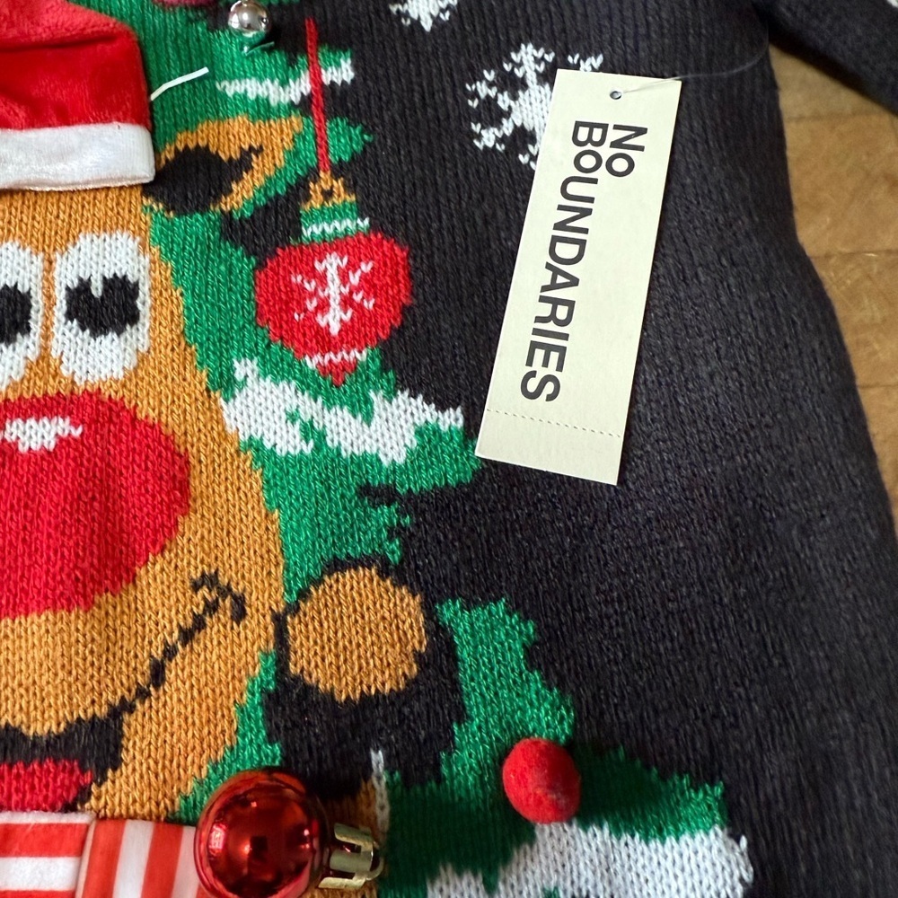 Brand New Santa’s Favorite Ugly Christmas Sweater Reindeer Tree Women’s Sz S - Picture 6 of 10